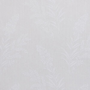 Tapetti on greigen sävyinen ja siinä on valkoinen tekstuuripinta.